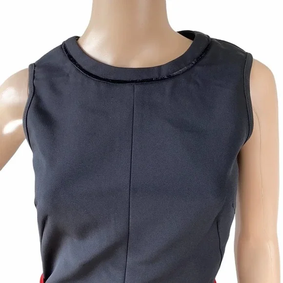 New D&G Dolce & Gabbana Black Sleeveless Velvet Trim Sheath Dress IT44/US8 - Picture 2 of 16